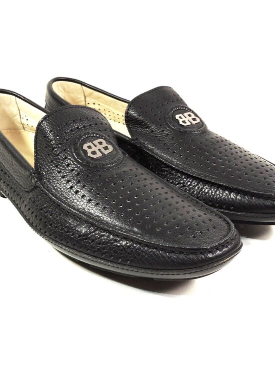 BALDININI ?? MEN\'S BLACK SOFT LEATHER COMFORT FLAT SUMMER LOAFERS main image 5